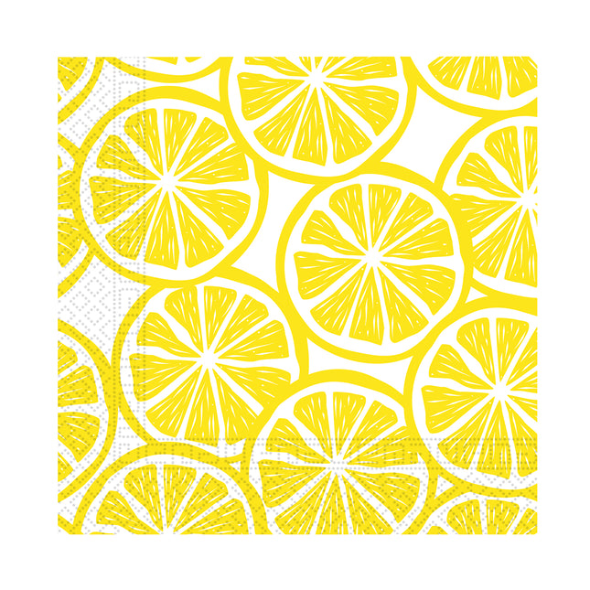 Serviettes jaunes Citron 25cm 20pcs