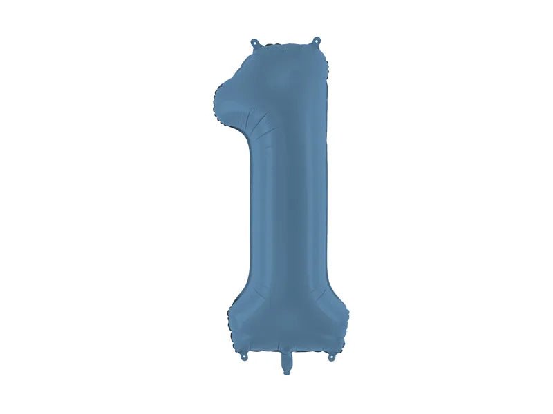 1 Jaar Cijfer Ballon Blauw Mat Leeg 86cm van Partydeco koop je bij Partywinkel