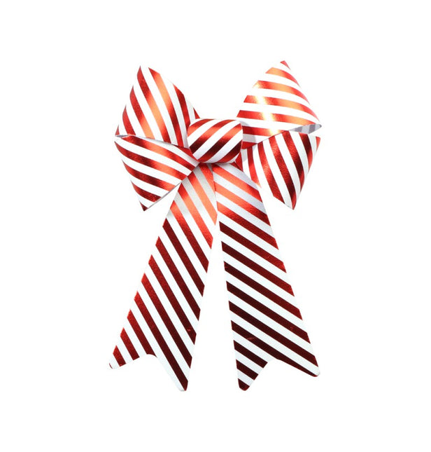 Rouge blanc nœud rayé 38cm
