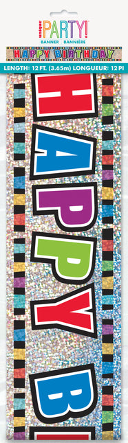 Ruban de barrière Happy Birthday coloré 3.65m