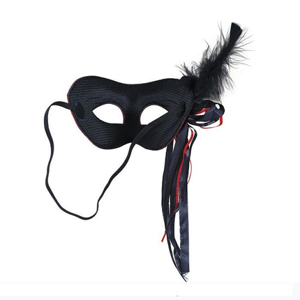 Masque noir rouge pour les yeux Plume