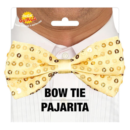 Paillette pailletée à nœud doré