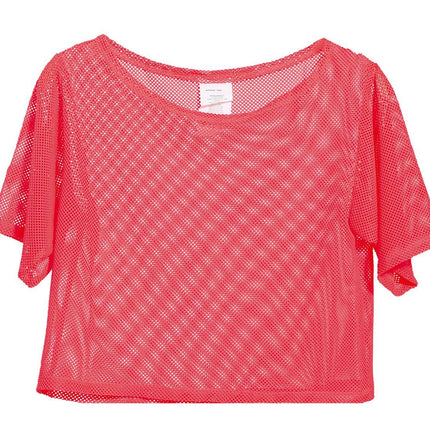 T/shirt en résille rose fluo Short L