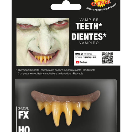 Dents de vampire d'Halloween Jaune