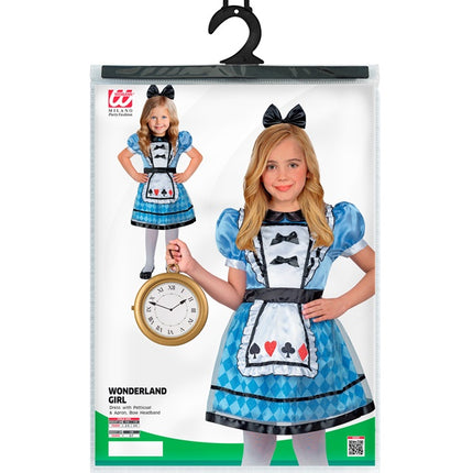 Costume de fille du pays des merveilles bleu
