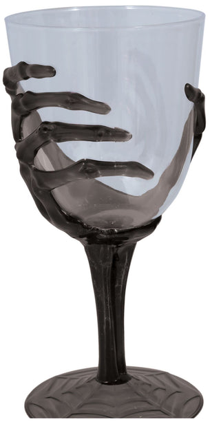 Verre à vin Halloween Main squelette 18.5cm