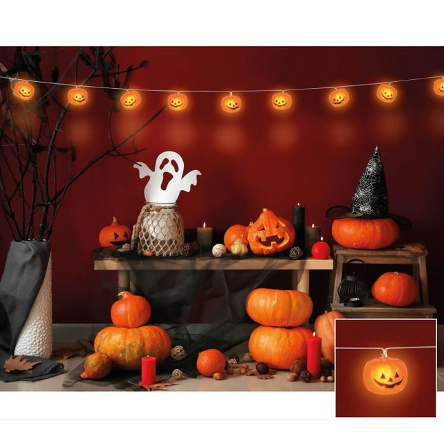 Guirlande lumineuse Halloween Citrouille 1.8m