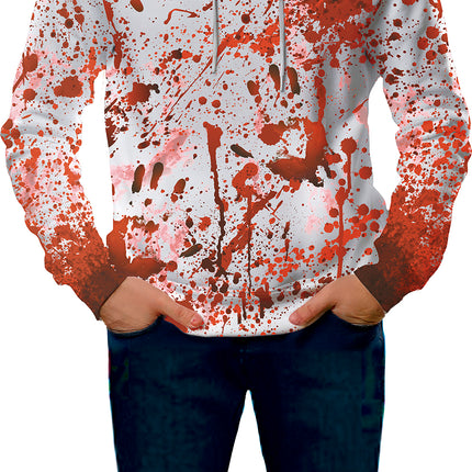 Pull rouge blanc avec masque