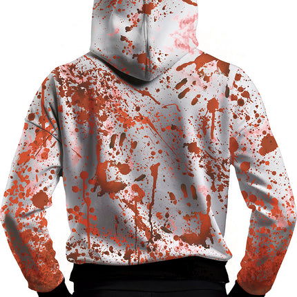 Pull rouge blanc avec masque