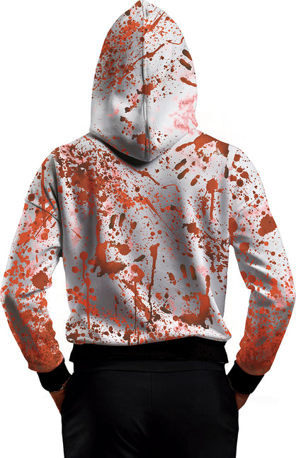 Pull rouge blanc avec masque