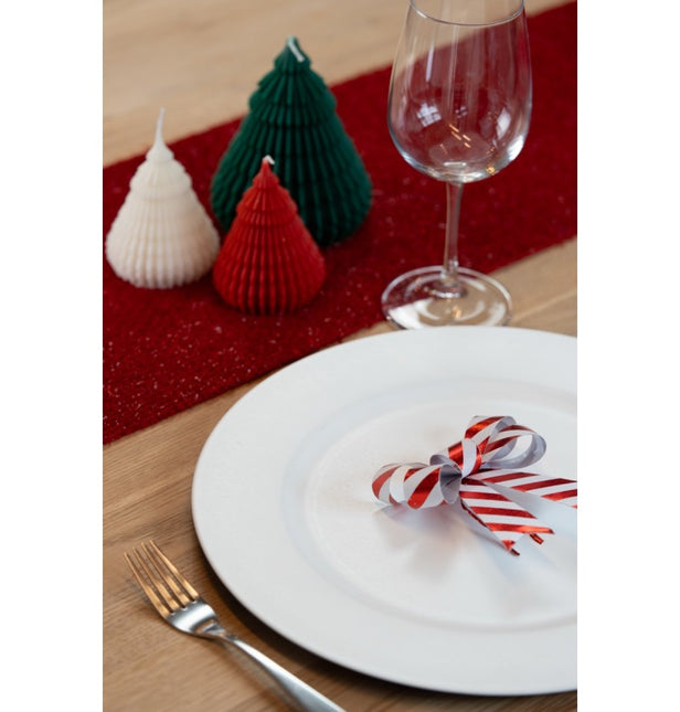 Noeud rouge blanc rayé 11cm 3pcs