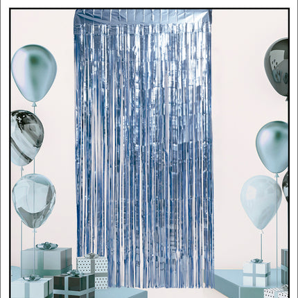 Tapis de rideau de porte bleu 2m