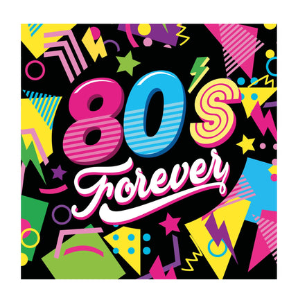 Serviettes de table néon 80S 33cm 12pcs