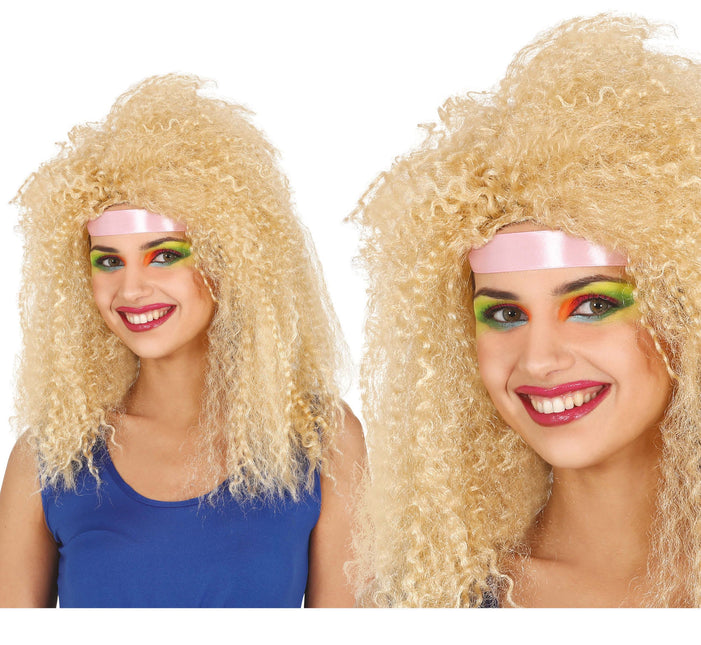 Perruque blonde bouclée