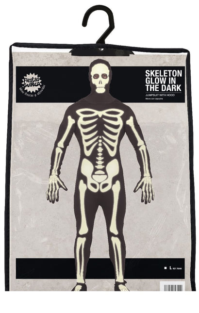 Costume d'Halloween Squelette Homme Noir L