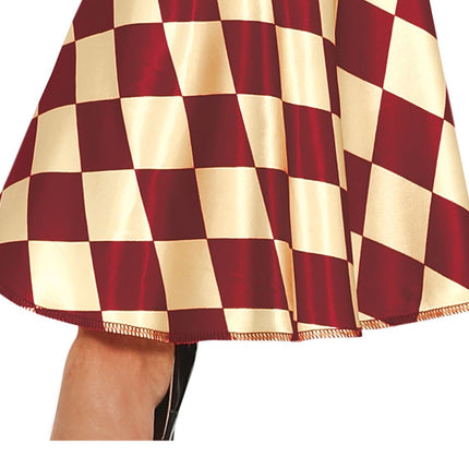 Horror Clown Halloween Costume Ladies Red Gold