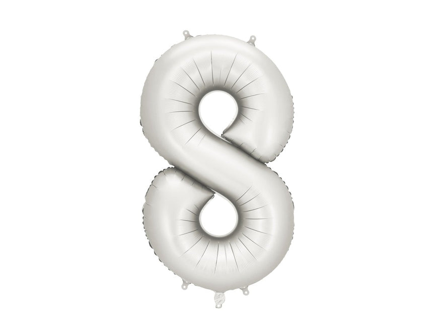 8 Jaar Cijfer Ballon Leeg 86cm van Partydeco koop je bij Partywinkel