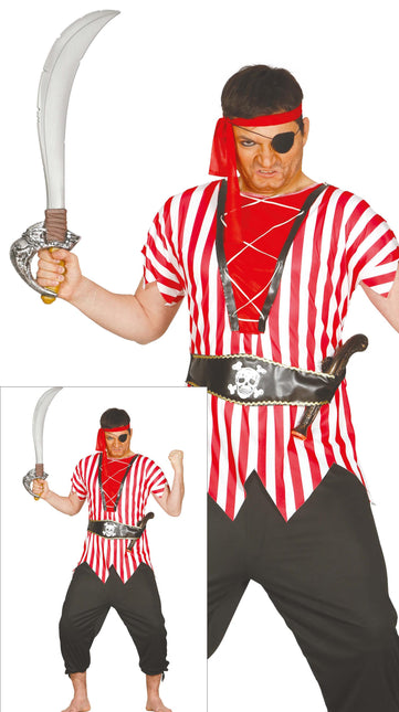 Costume de pirate Rouge Blanc Hommes