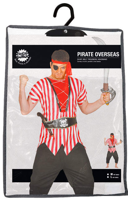 Costume de pirate Rouge Blanc Hommes
