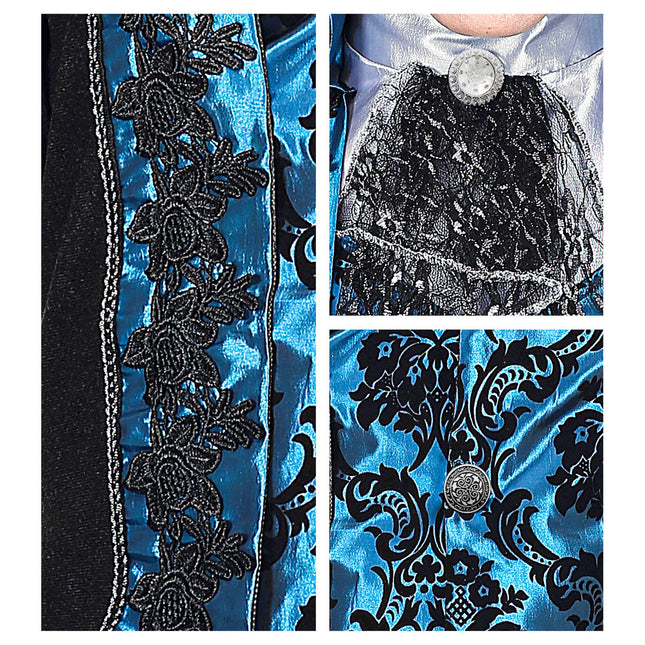 Costume d'Halloween Noir Bleu Vampire Homme