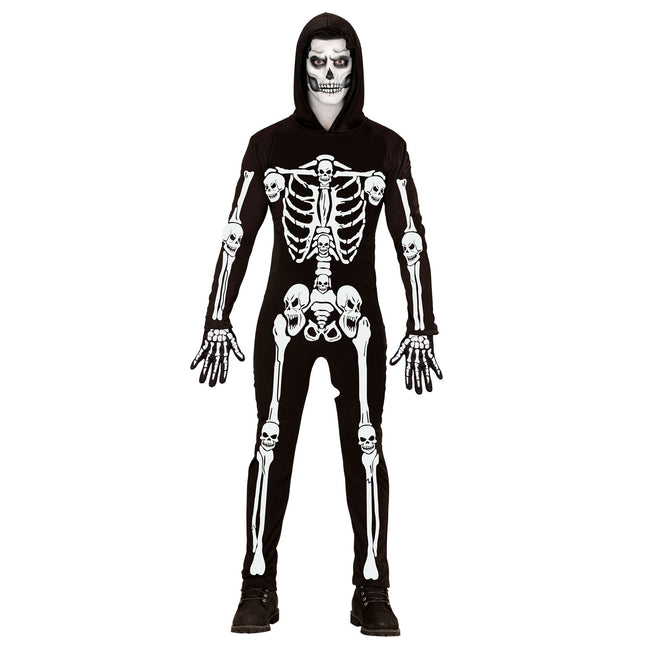 Costume d'Halloween Noir Blanc Homme Squelette