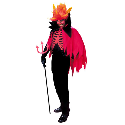 Costume d'Halloween Rouge Noir Homme Effrayant Diable