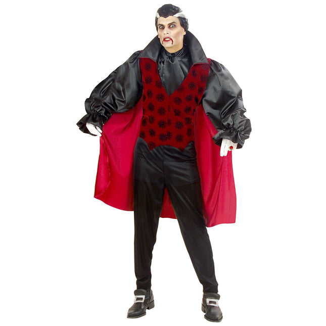 Costume d'Halloween Vampire rouge noir pour homme 4 pièces