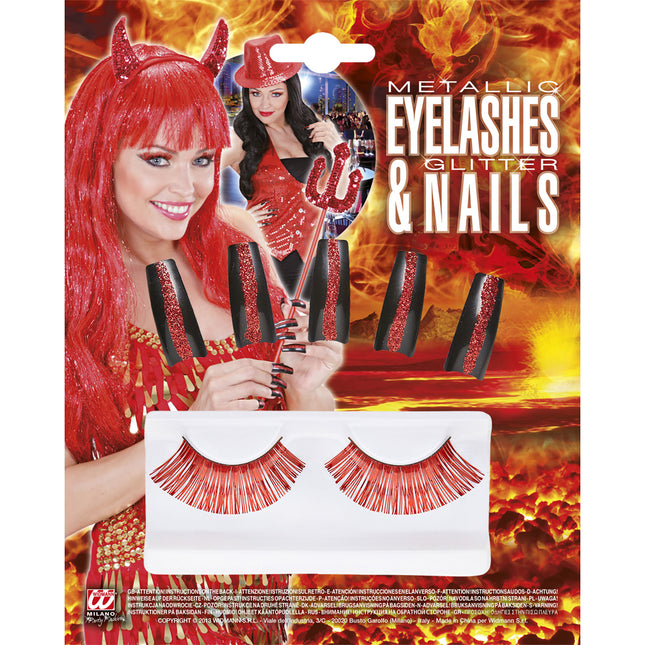 Ensemble d'accessoires rouges Cils et ongles