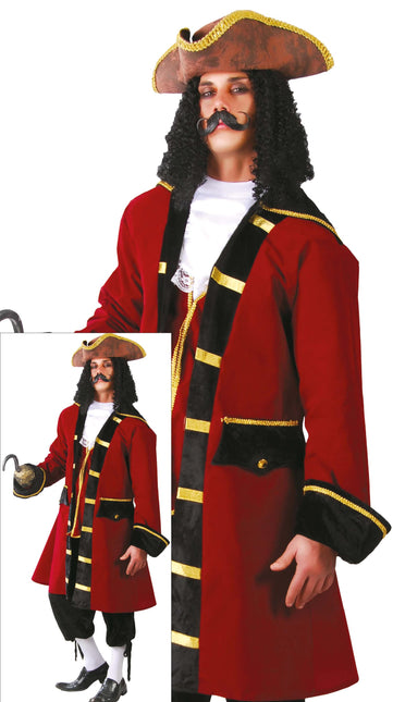 Costume pirate Rouge Bordeaux Hommes