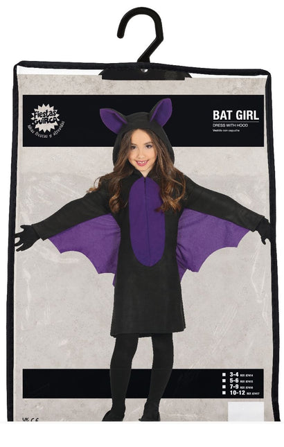 Costume d'Halloween chauve-souris fille violet