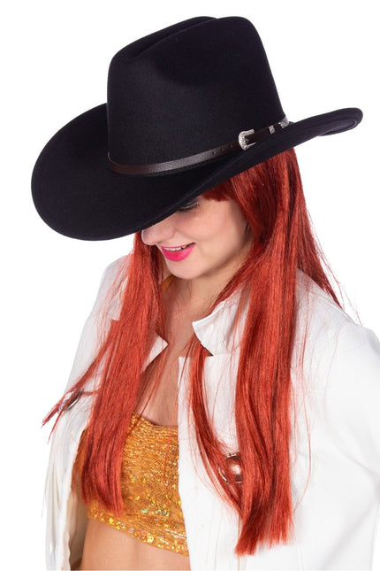 Cowboy Hoed Zwart Gesp van Wilbers & Wilbers koop je bij Partywinkel