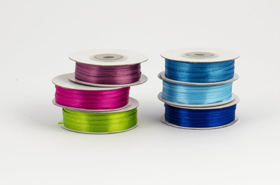 Blauwe Lint 3Mm Glans 50m van Partydeco koop je bij Partywinkel