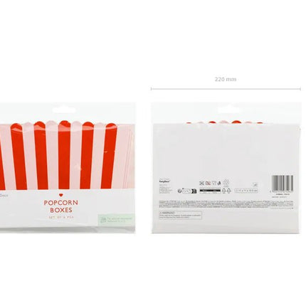 Rood Roze Popcorn Bakjes 15,5cm van Partydeco koop je bij Partywinkel