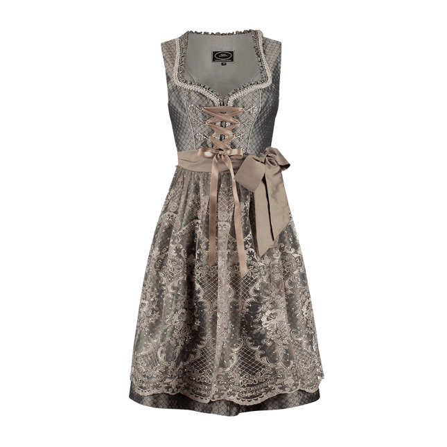 Bruine Dirndl Jurk Oktoberfest Dames Bloemen 2 delig van Haus Huberts koop je bij Partywinkel