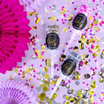 Confetti Kanon Lichtroze 18cm van Partydeco koop je bij Partywinkel