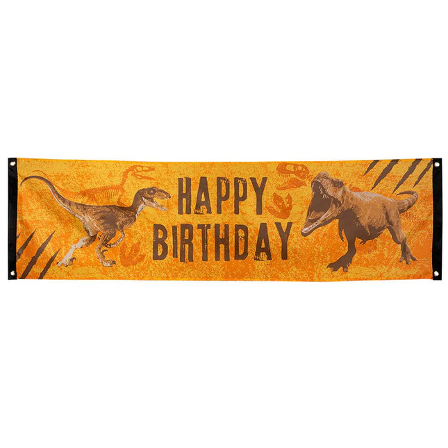 Dinosaurus Banner Happy Birthday van Boland koop je bij Partywinkel