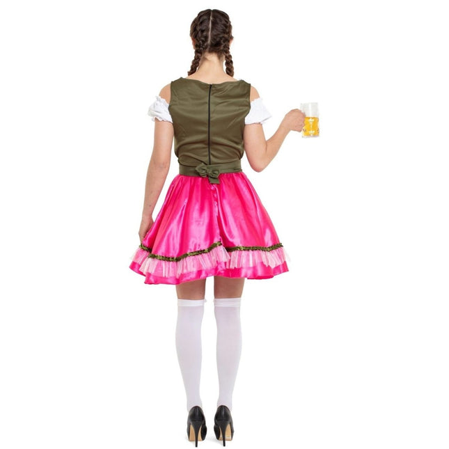 Dirndl Jurk Oktoberfest Roze Groen van Folat koop je bij Partywinkel