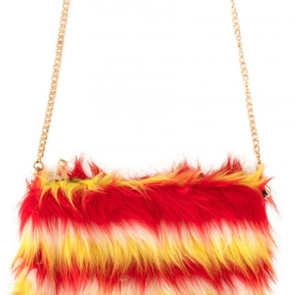 Sac Rouge Blanc Jaune Long Peluche
