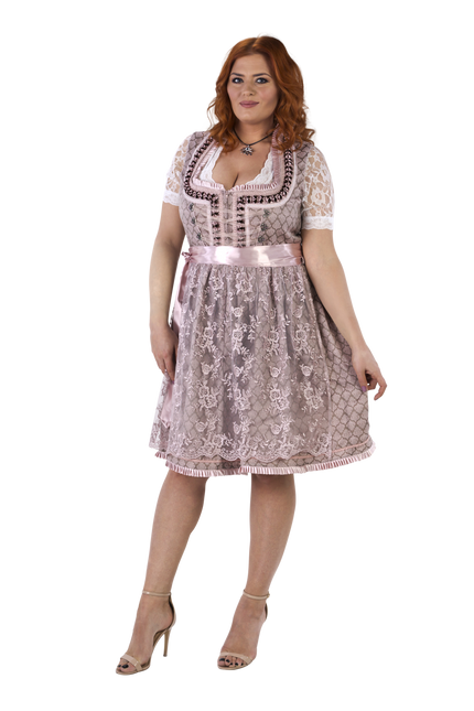 Robe Dirndl rose Oktoberfest Femme 2 pièces