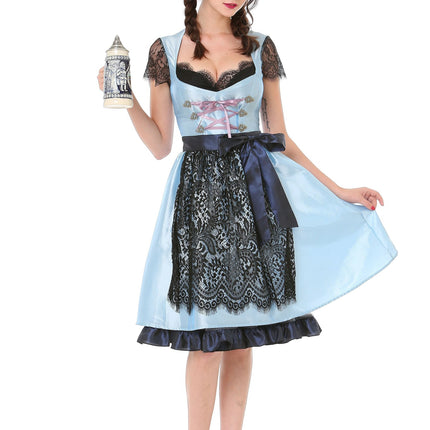 Robe Dirndl Oktoberfest Bleu clair