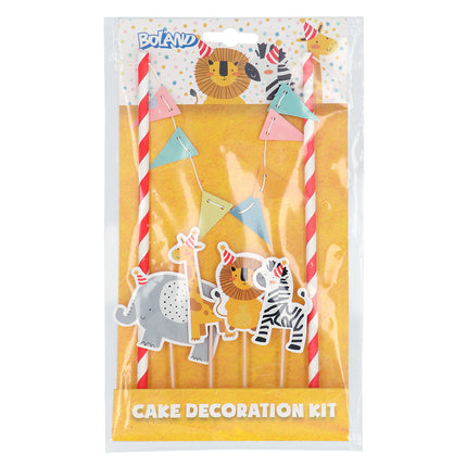 Décor de gâteau Jungle Ensemble d'animaux de la jungle 7 pièces