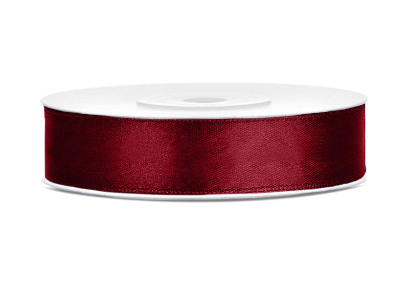 Ruban Satin Rouge Bordeaux 12mm 25m