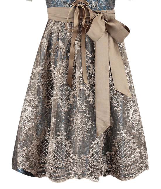 Blanc Bleu Robe Dirndl Oktoberfest Rose Dames