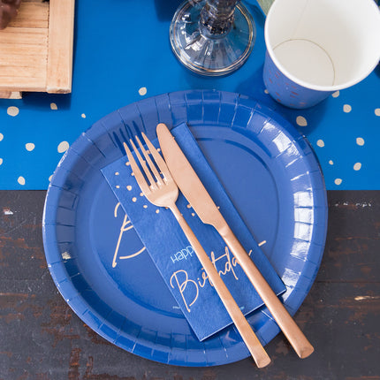 Serviettes de table Happy Birthday Bleu 33cm 10pcs