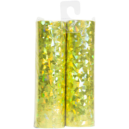 Serpentins dorés Holographiques 4m 18 anneaux 2pcs