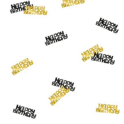Confetti de table Happy Birthday Or/Noir 20gr