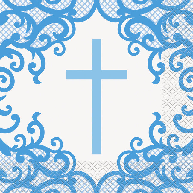 Serviettes de Communion Bleues 16pcs