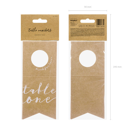 Numéro de table Pendants de bouteille 18.5cm 10pcs