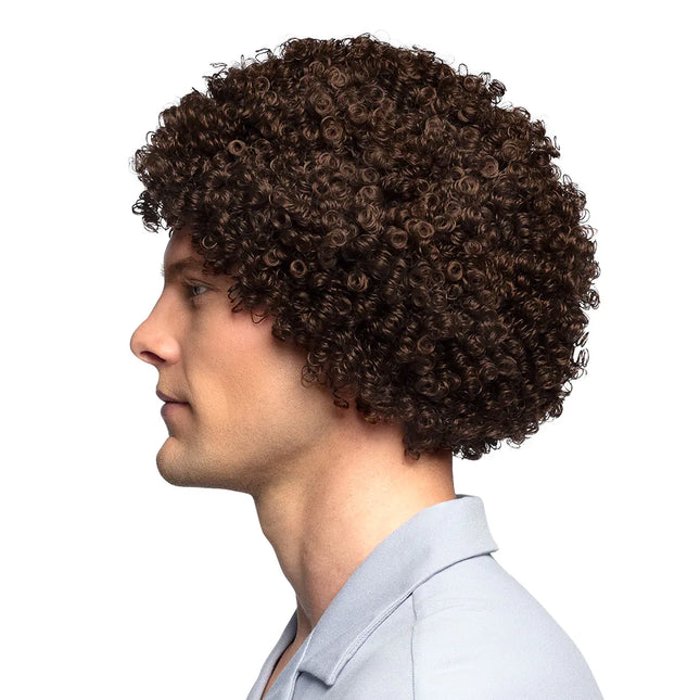 Perruque brune foncée Boucles