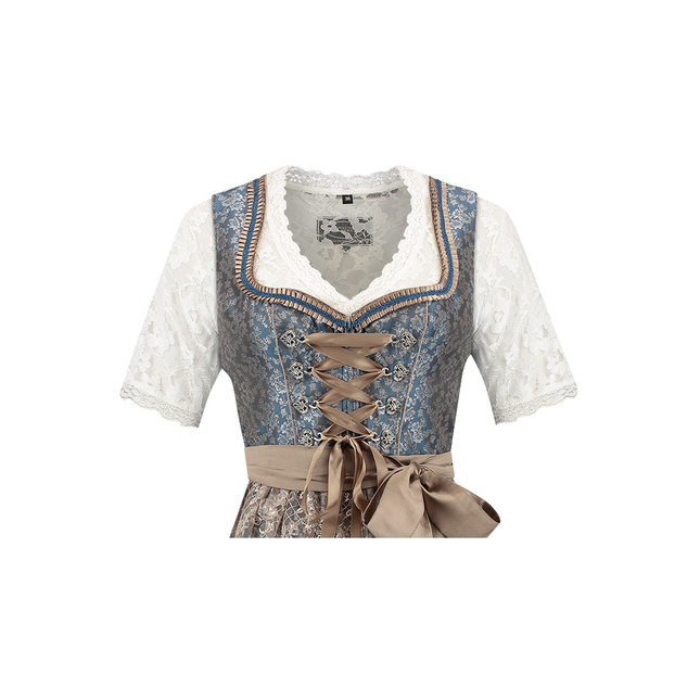 Blanc Bleu Robe Dirndl Oktoberfest Rose Dames